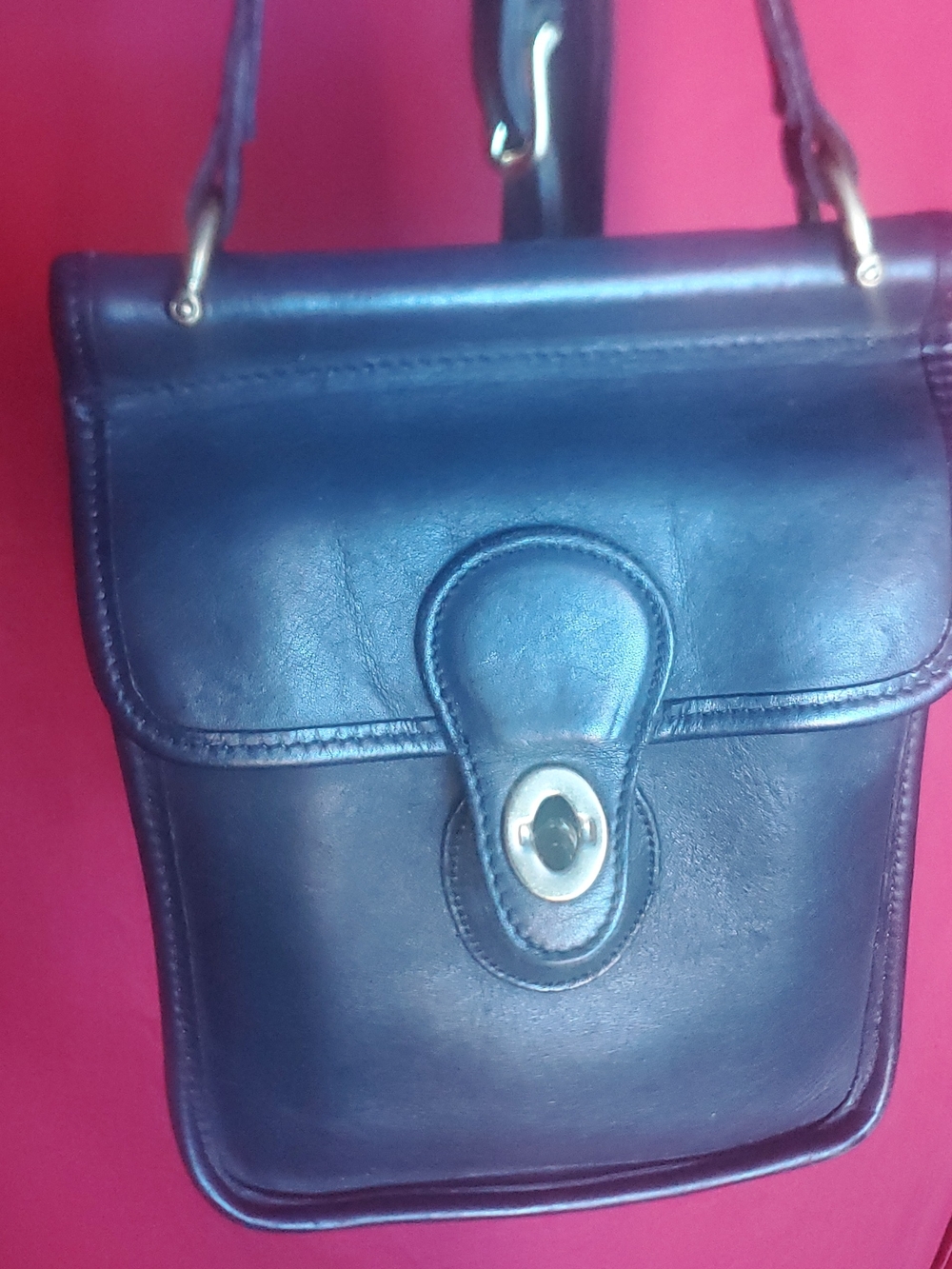 Coach Black Leather Crossbody with Interior Patch Logo